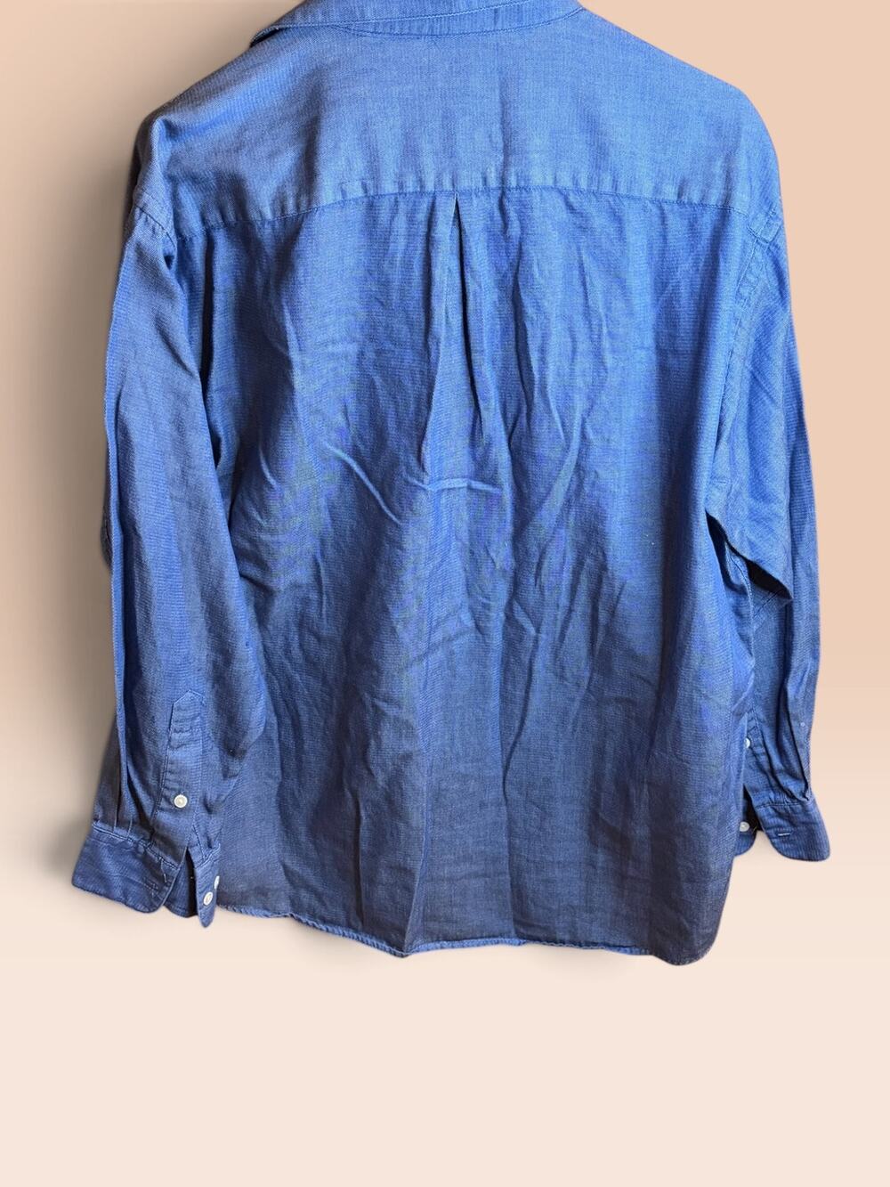 Vintage Donna Karan New York Men’s Blue 100% Cotton Button Down Shirt  16  32/33